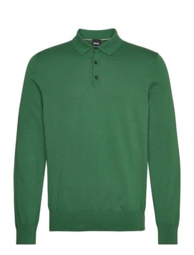 Gemello-P Tops Knitwear Long Sleeve Knitted Polos Green BOSS