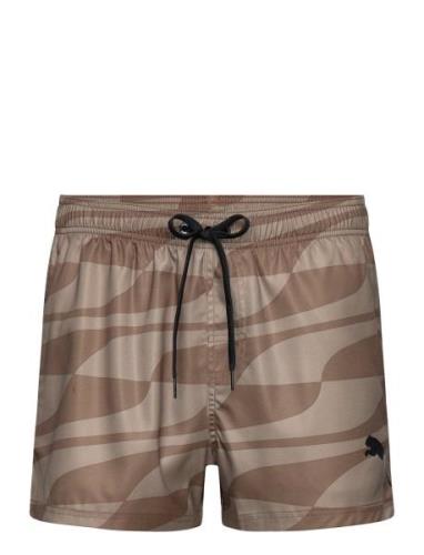 Puma Swim Men Formstrip Short Short Sport Shorts Brown Puma Swim