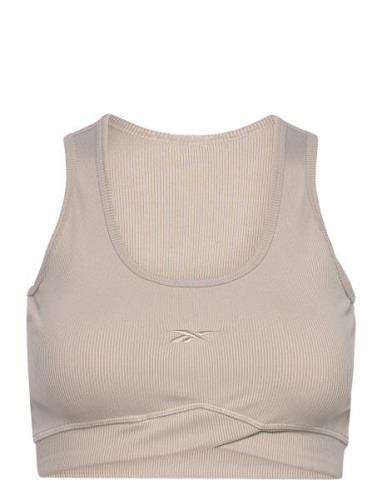 Studio Rib Crop Sport Crop Tops Sleeveless Crop Tops Beige Reebok Perf...