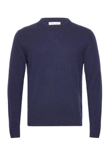 Nobis Crew Neck 6304 Designers Knitwear Round Necks Navy Samsøe Samsøe