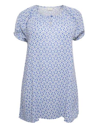 Kcami Tunic Printed Tops Tunics Blue Kaffe Curve