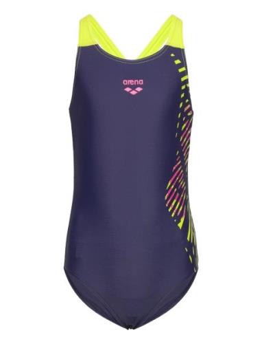 Girl's Arena Vortex Swimsuit V Back Black-Turquois Sport Swimsuits Nav...