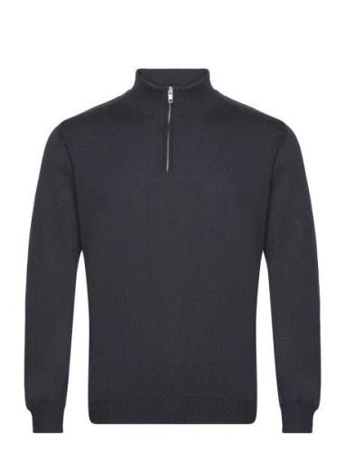 Extrafine Merino Half Zip Knit Tops Knitwear Half Zip Jumpers Navy S.T...