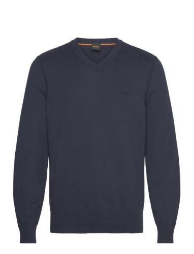 Asac_V Tops Knitwear V-necks Navy BOSS