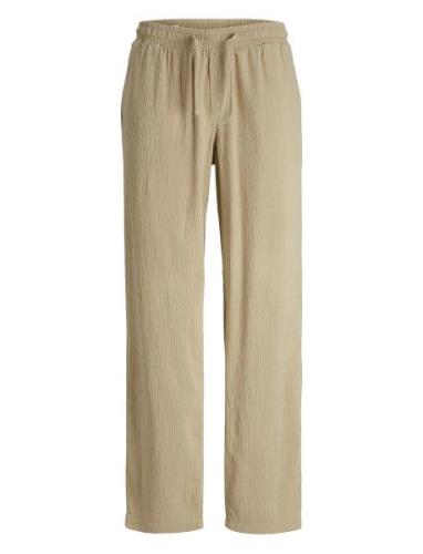 Jpstbill Jjwide Crinkle Jogger Pant Bottoms Trousers Casual Beige Jack...