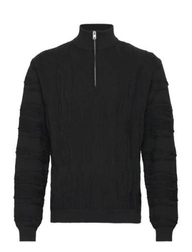 Rrsantino Knit Tops Knitwear Half Zip Jumpers Black Redefined Rebel