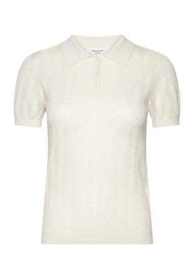 Knit Polo Tops T-shirts & Tops Polos Cream Rosemunde