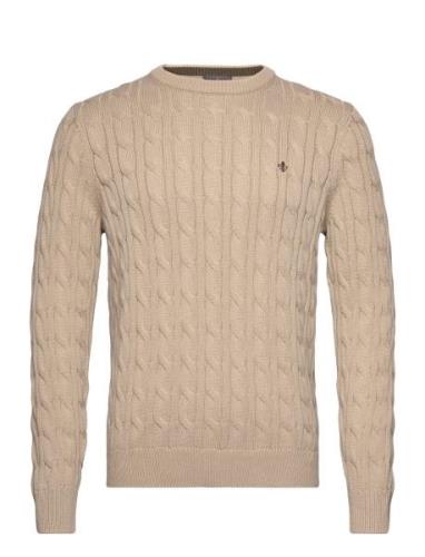 Ethan Cable Ck Designers Knitwear Round Necks Beige Morris