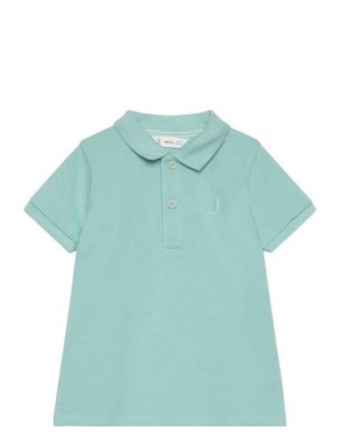 Textured Cotton Polo Shirt Tops T-shirts Polo Shirts Short-sleeved Pol...