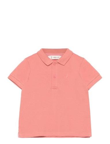 Textured Cotton Polo Shirt Tops T-shirts Polo Shirts Short-sleeved Pol...