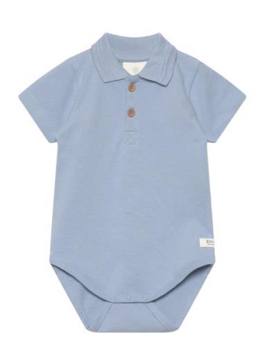 Body Ss Polo Bodies Short-sleeved Blue En Fant