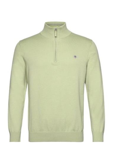 Classic Cotton Half Zip Tops Knitwear Half Zip Jumpers Green GANT