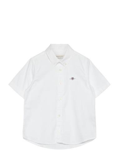 Reg Ss Oxford B.d Shirt Tops Shirts Short-sleeved Shirts White GANT