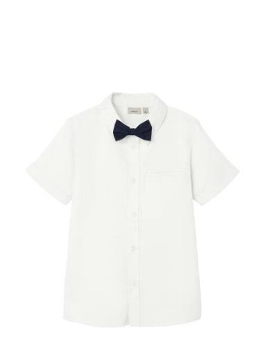 Nkmdemolle Ss Shirt Tops Shirts Short-sleeved Shirts White Name It