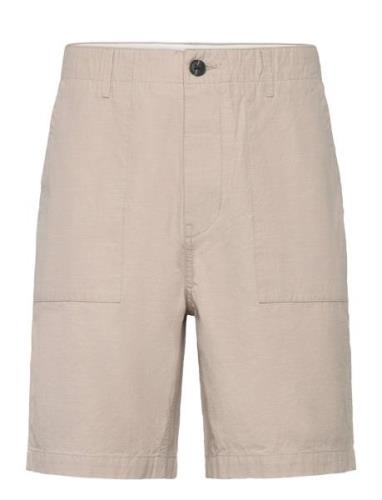 Flint Wide Slub Yarn Shorts - Gots/ Bottoms Shorts Casual Beige Knowle...