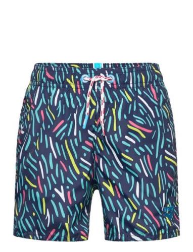 Boy's Beach Boxer Allover Sport Swimshorts Navy Arena