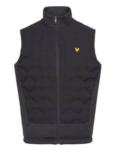 Welded Check Fleece Gilet Sport Vests Black Lyle & Scott Sport