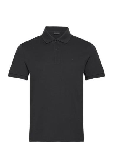 Troy Pique Polo Shirt Designers Polos Short-sleeved Black J. Lindeberg