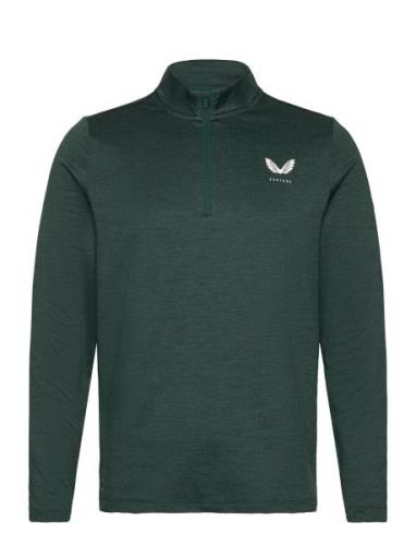 Marl 1/4 Zip Tops Sweat-shirts & Hoodies Fleeces & Midlayers Green Cas...