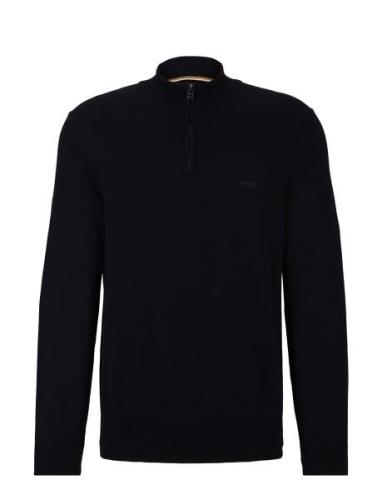 Padro-L Tops Knitwear Half Zip Jumpers Blue BOSS