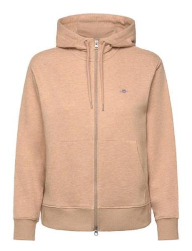 Shield Zip Hoodie Tops Sweat-shirts & Hoodies Hoodies Beige GANT