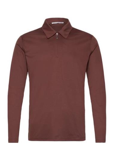 Laron Ls Tops Polos Long-sleeved Brown Tiger Of Sweden