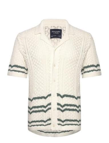 Anf Mens Sweaters Tops Knitwear Short Sleeve Knitted Polos White Aberc...