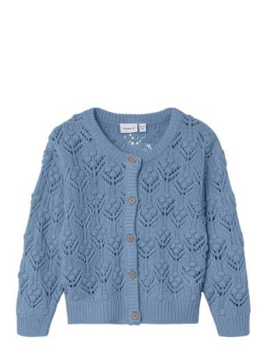 Nmflasille Ls Knit Card Tops Knitwear Cardigans Blue Name It