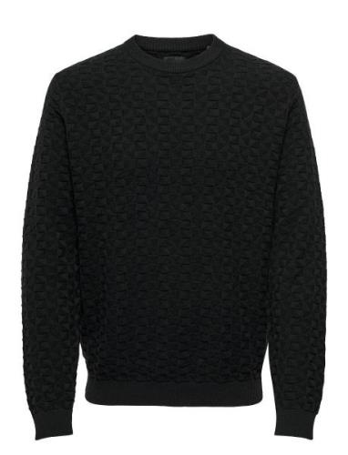 Onskalle Reg 12 Struc Crew Knit Noos Tops Knitwear Long Sleeve Knitted...