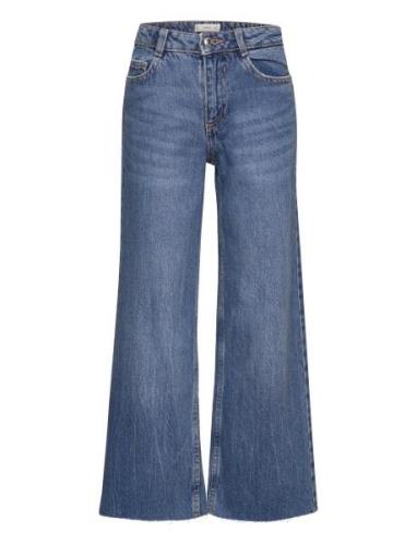 Wideleg Low Frayed Hem Jeans Bottoms Jeans Wide Jeans Blue Mango