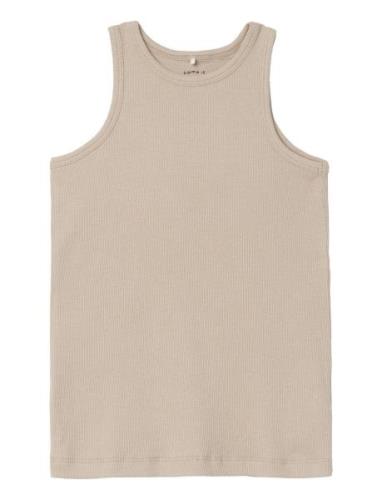 Nkfkab Sl Slim Top Noos Tops T-shirts Sleeveless Beige Name It