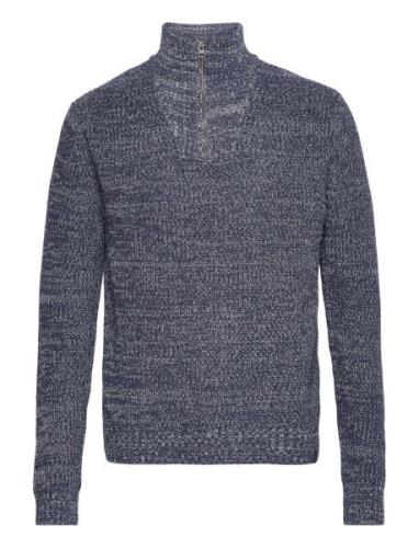 Half Zip Knit Tops Knitwear Half Zip Jumpers Navy Lee Jeans