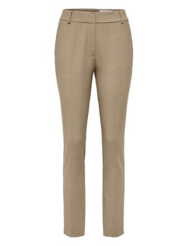 Slfrita Mw Slim Pant Camel Mlg B Noos Bottoms Trousers Slim Fit Trouse...