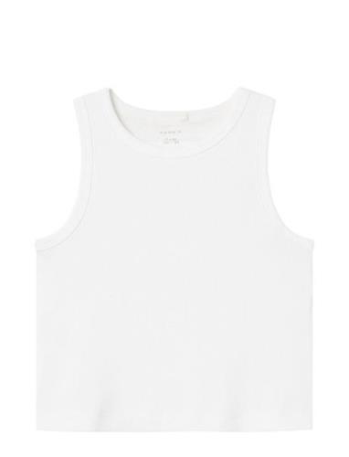 Nkfnakal Sl Short Top Noos Tops T-shirts Sleeveless White Name It