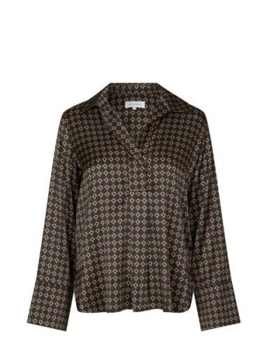 Janetdea Tops Blouses Long-sleeved Brown Dea Kudibal