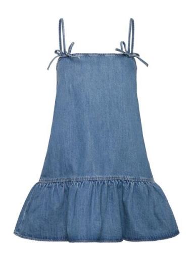 Tint Denim Designers Short Dress Blue Ganni