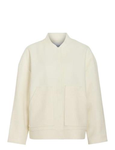 Vicecilie Wool Bomber Jacket Ulljakke Jakke White Vila