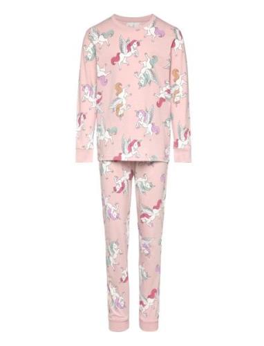 Pyjama Unicorn And Cat Pyjamas Sett Pink Lindex