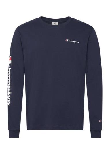 Crewneck Long Sleeve T-Shirt Tops T-shirts Long-sleeved Navy Champion