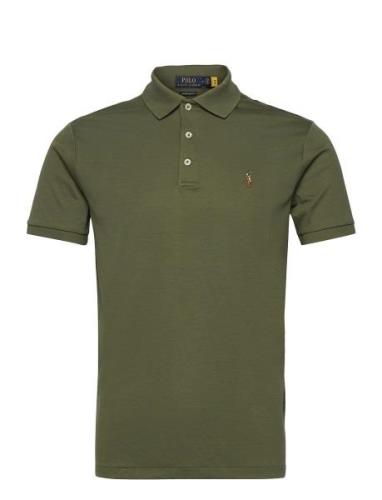 Pima Polo-Ssl-Knt Tops Polos Short-sleeved Green Polo Ralph Lauren