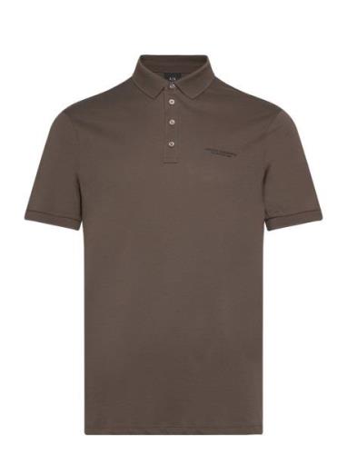 Polo Shirt Tops Polos Short-sleeved Brown Armani Exchange