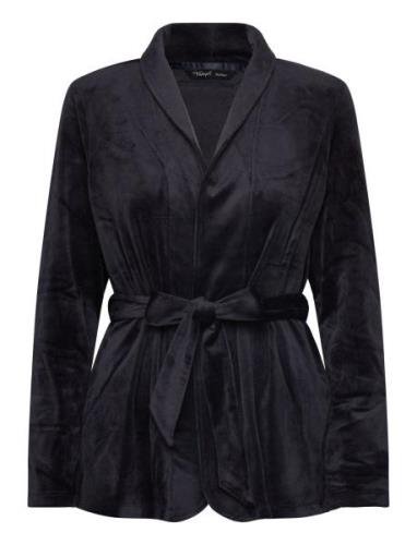 Sensual Velour Robe Top Morgenkåpe Black Triumph