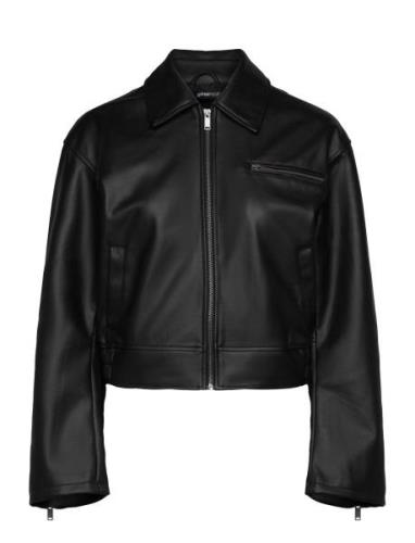 Distressed Pu Bomber Bomberjakke Black Gina Tricot