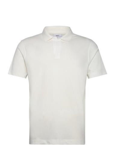 Slim-Fit Cotton-Piqué Polo Shirt Tops Polos Short-sleeved Cream Mango