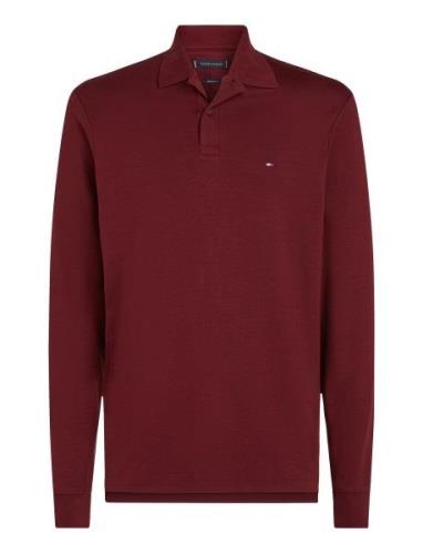 L/S Liquid Cotton Reg Polo Tops Polos Long-sleeved Burgundy Tommy Hilf...