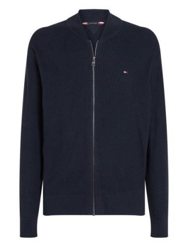 Structure Baseball Zip Through Tops Knitwear Full Zip Jumpers Navy Tom...