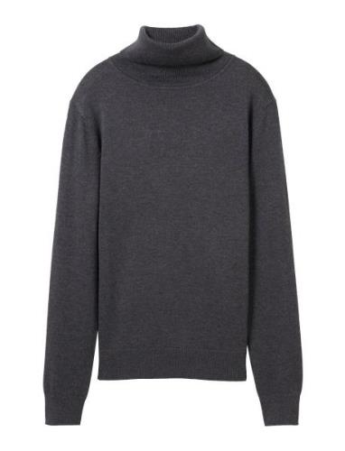 Knit Basic Turtleneck Tops Knitwear Turtleneck Grey Tom Tailor