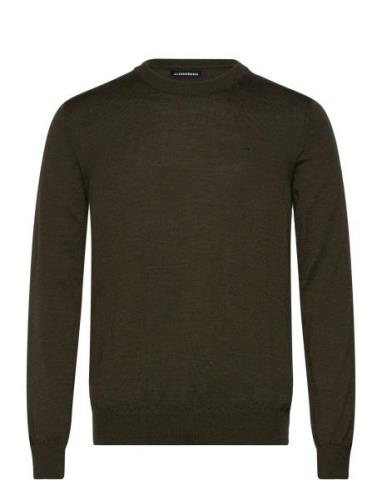 Keane Merino Crew Neck Sweater Tops Knitwear Round Necks Khaki Green J...