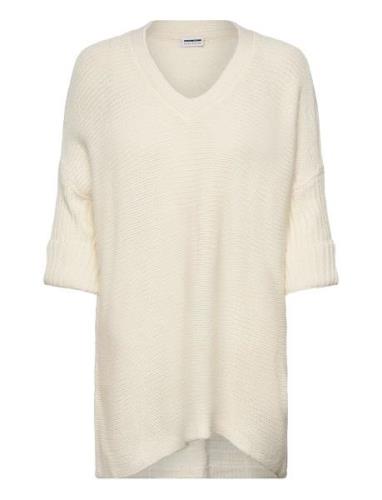 Nmvera 3/4 Light V-Neck Knit Dd Tops Knitwear Jumpers Cream NOISY MAY