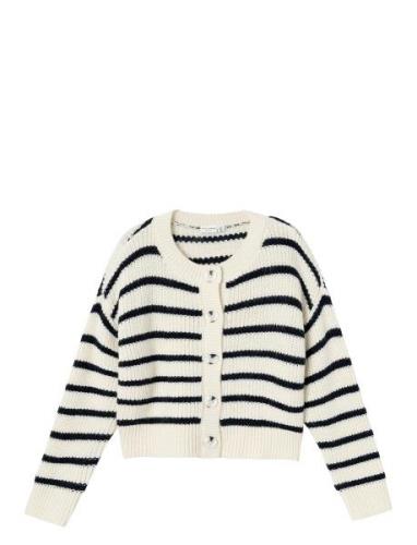 Nkfveronja Ls Boxy Knit Card Tops Knitwear Cardigans White Name It